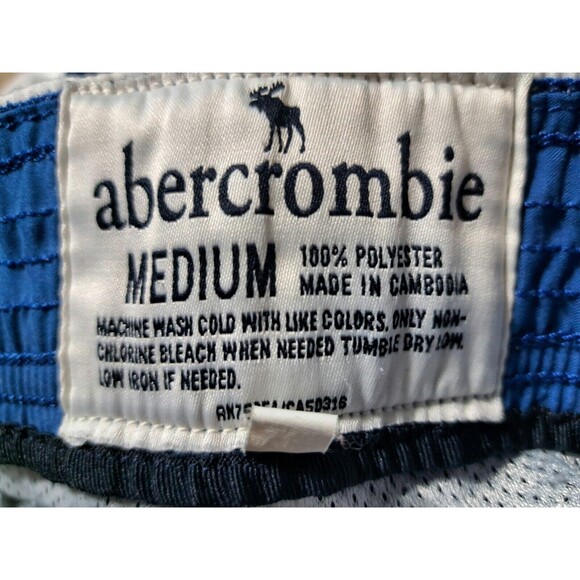 Abercrombie Kids Boys Board Swim Blue Shorts Bermudas- Lined- Size Medium - Picture 3 of 11